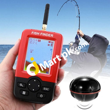 Fish Finder Portable Wireless Sonar Sensor Attractor & Gear With Colorful 2.4 Lcd Screen Antenna